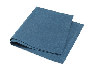 One new blue napkin isolated on white