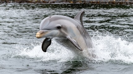 Dolphin leaping from ocean water