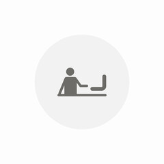 laptop desk work icon sign vector