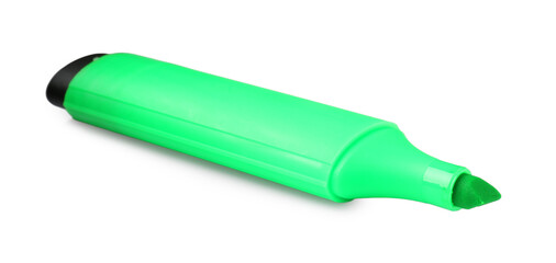 One bright highlighter isolated on white. School stationery