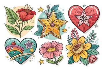 Fototapeta premium set of floral elements