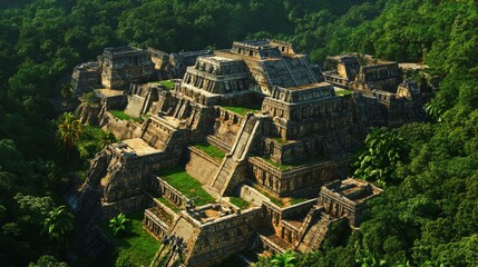 Ancient temple surrounded by lush greenery, showcasing intricate architecture and historical significance