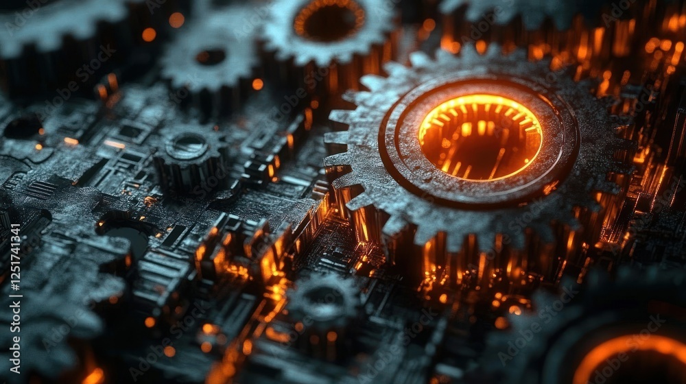 Leinwandbilder Efficient Gears in Programming Showcase Memory Safety Performance and Integration in Rust Language Development