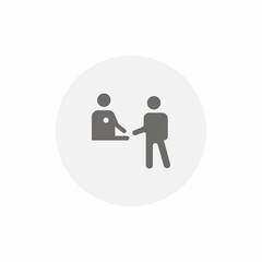 store staff customer assist icon sign vector