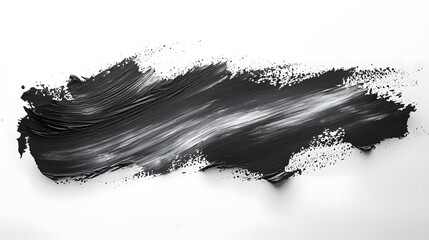 Abstract Acrylic Stain Element with Fluid Brush Stroke Texture on White Background