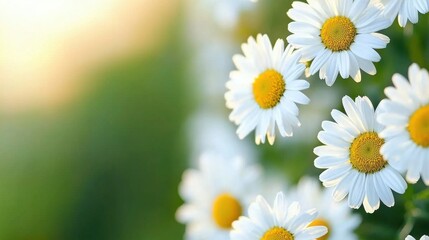Captivating daisy flowers blooming in nature close-up photography spring environment soft lighting serene viewpoint floral beauty