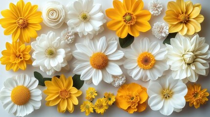 Vibrant Spring Flower Arrangement with Daffodil Sunflower Crocus Daisy Peony Chrysanthemum Blooming Elements