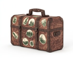 Vintage suitcase with travel stickers, perfect for adventure lovers