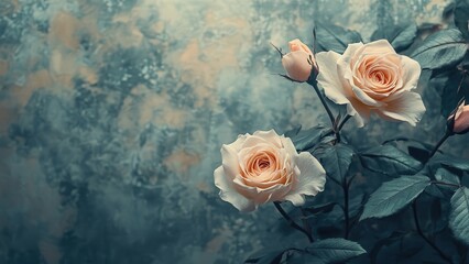 Elegant Soft Pink Roses Against a Textured Background