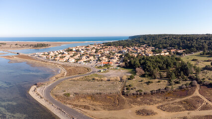Vue a&eacute;rienne de Leucate la Franqui (Aude) France