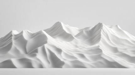 Dynamic mountain landscape model creation studio environment 3d render minimalist design artistic...