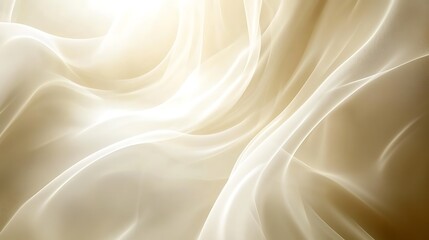 Fototapeta premium Soft, flowing beige fabric with subtle light and shadow creating elegant waves and folds.
