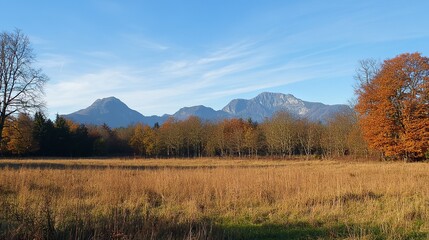 Fototapeta premium Majestic mountain landscape at autumn in tranquil valley nature scene scenic viewpoint peaceful environment