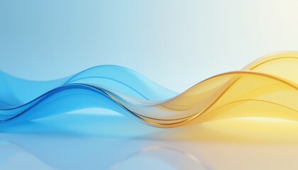 Obraz premium Abstract flowing wave background with blue and yellow liquid gradients for modern corporate presentation