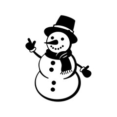 snowman icon, snowman silhouette vector -, snowman Editable Vector Illustration.