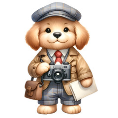 Adorable Dog Dressed as a Photographer