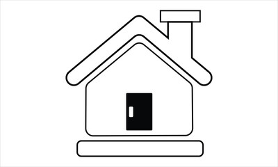 House icon on Metal internet Button (black and white)
