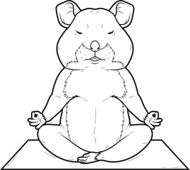 Hamster Yoga Yoga mat Animal Vector Graphic Art Illustration