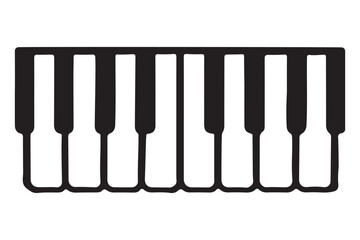 Piano keys silhouette illustration vector graphic musical keyboard instrument