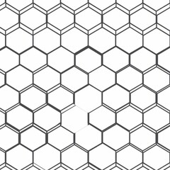 Hexagonal Pattern in Black and White Design