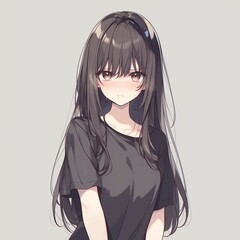 アニメ調の美少女の切り抜き用素材
