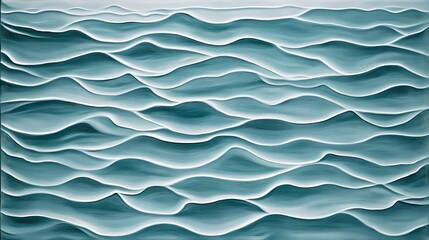 Abstract teal ocean waves, art print, background