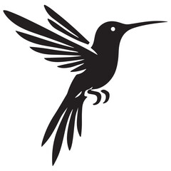 Obraz premium Hummingbird Silhouette Vector Illustration Bird Flying Design