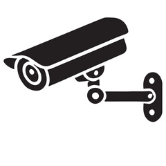 Security Camera Silhouette Vector Surveillance Safety Protection System