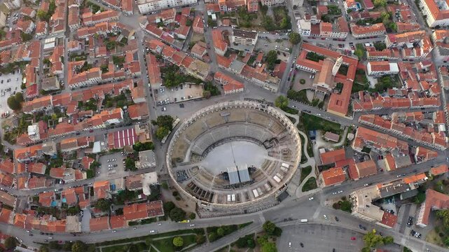 Pula amphitheater in the morning, Croatia