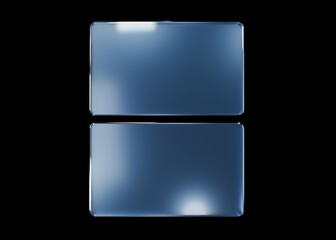 Blue Glass business card dispersion 3d render