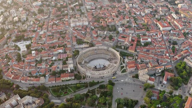 Pula amphitheater in the morning, Croatia.