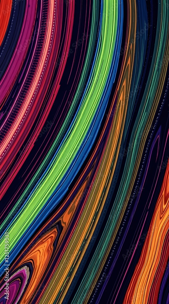 Poster vibrant swirling abstract patterns in bright colors create a dynamic visual experience. generative a