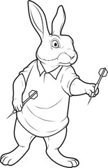 Rabbit Darts Dart Animal Vector Graphic Art Illustration