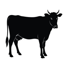 cow silhouette vector illustration on white background