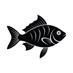 fish  silhouette vector a white background