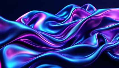 Obraz premium dynamic flowing abstract art with bright magenta and violet fluid motion 