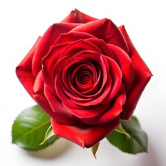 Rose illustration, top view, isolated on transparent white background, clipping path