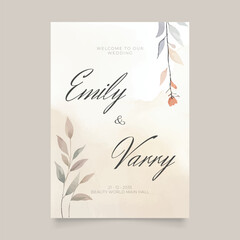 Wedding poster for welcome sign. Template welcome poster. Vector printable wedding props. Flyer design for welcome sign.