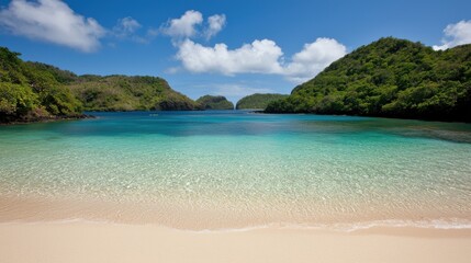 Fototapeta premium Relaxing beach day tropical paradise scenic view natural environment crystal clear waters