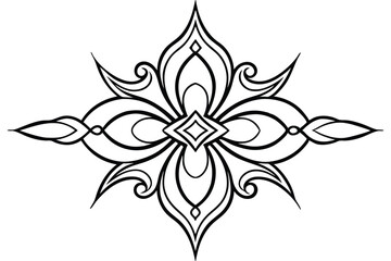 Obraz premium black and white flower Ornate Vintage Ornament Design