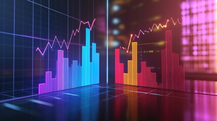 A side-by-side comparison of two D bar charts, illustrating different financial performance metrics, with annotations highlighting key differences, perfect for presentations or reports.