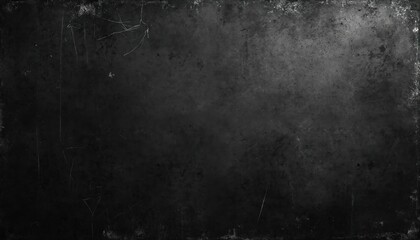 Obraz premium Grunge black scratched background with old film effect. Distressed scary texture with space for design, brushed cover with dirt and dust. Rough weathered material with grain and noise.
