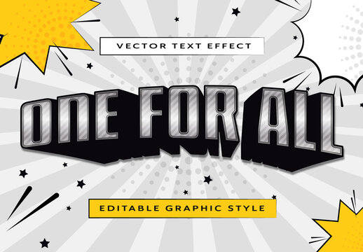Black And Silver Comic Font Explosion Pop Cartoon Text Effect