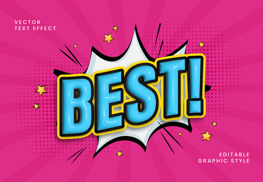 Blue and Yellow Comic Pop Font Art 3D Bold Text Effect