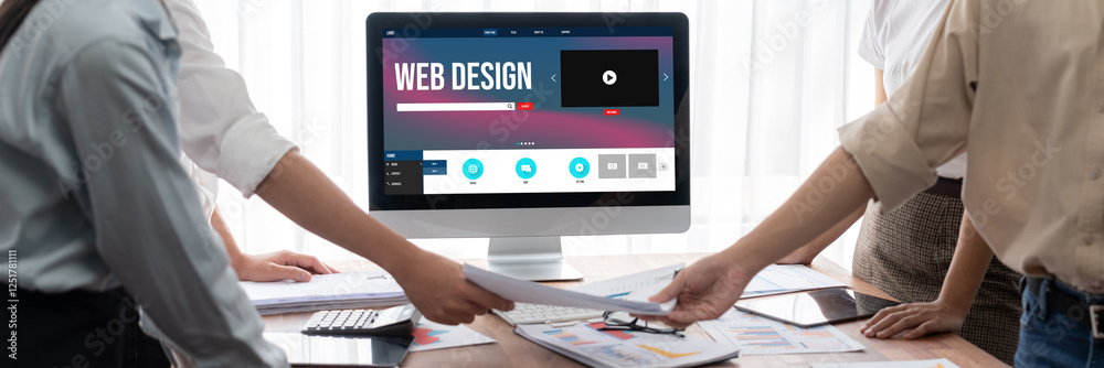 Poster website design software provide brisk template for online retail business and e-commerce