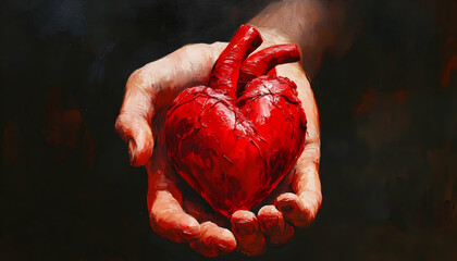 Heart in Hand: Cardiovascular Diseases Concept Represented Through Art AI Generated