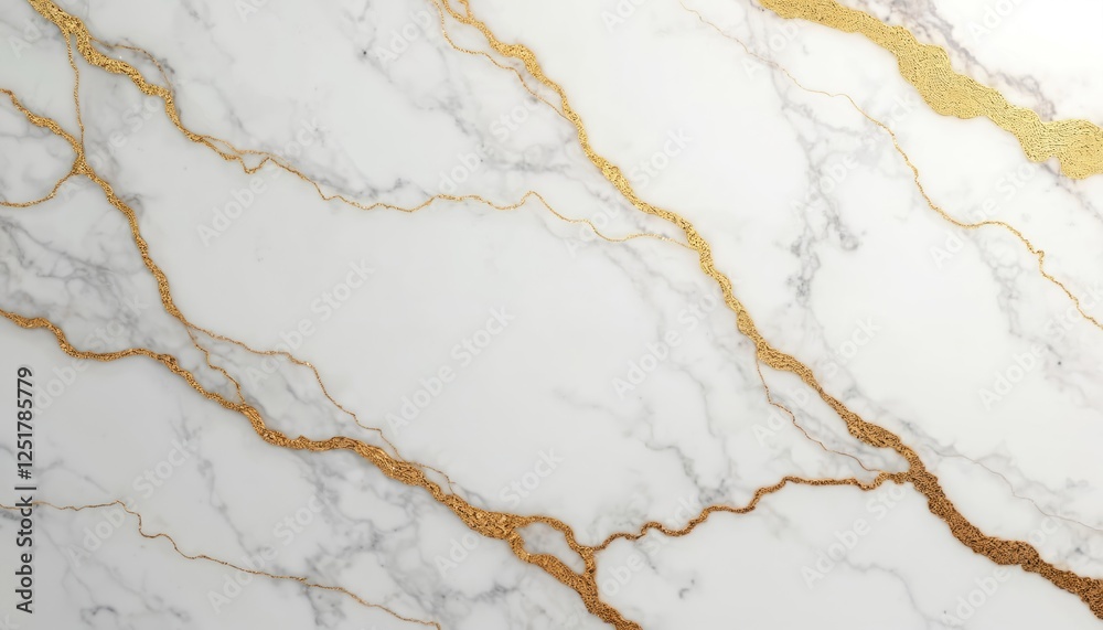 Poster white marble texture with golden veins creates luxurious pattern. elegant background ideal for desig