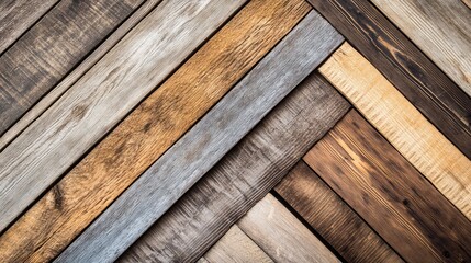 A mix of reclaimed wood boards with varying textures and aged grain patterns
