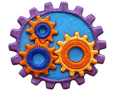 colorful gears on white background