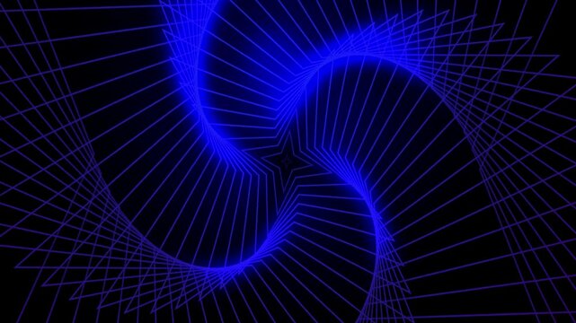abstract dark blue background with endless neon vector bluelines